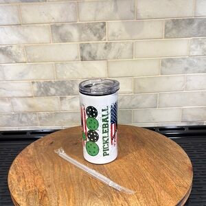 Pickleball Themed KOOZIE Tumbler with Straw